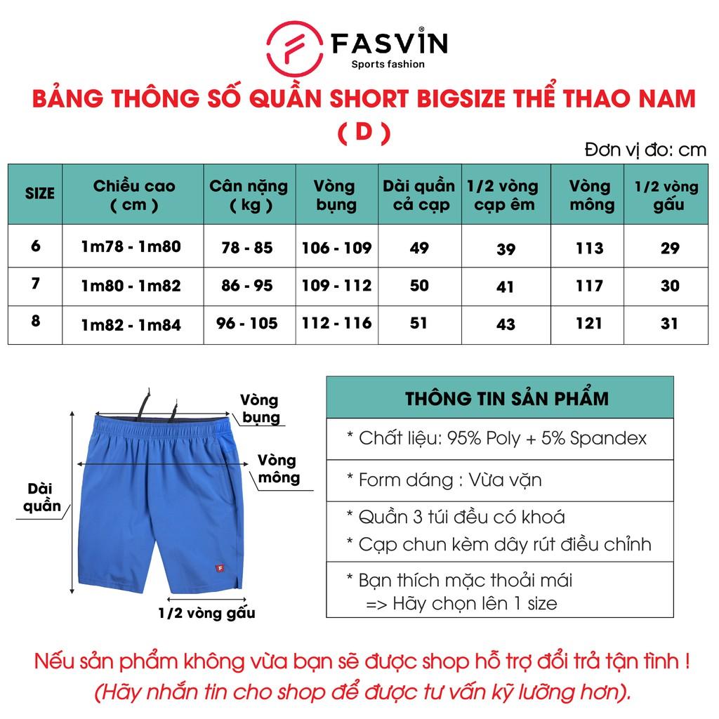 Quần short Big Size thể thao nam Fasvin D20267.HN chất liệu cao cấp mềm mịn, co giãn tốt