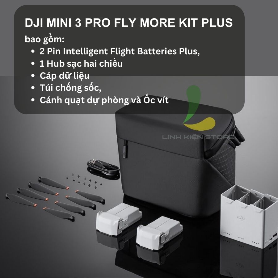 Bộ phụ kiện DJI Mini 3 Pro Fly More Kit Plus - Sản phẩm hỗ trợ toàn diện cho trải nghiệm của người dùng - Hàng chính hãng