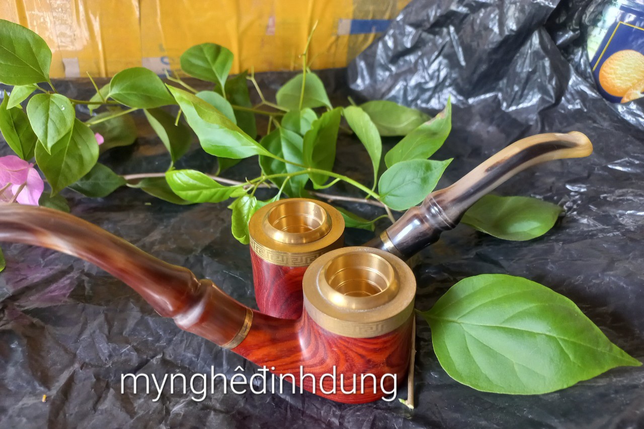 Tẩu hút thuốc sì gà phong cách lịch mãn đẳng cấp bằng gỗ trắc đỏ đen