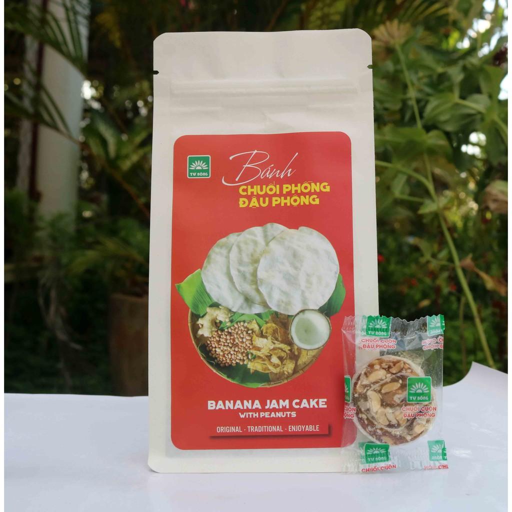 Bánh chuối phồng đậu phộng Tư Bông túi 100g - món ăn vặt truyền thống thơm ngon ít ngọt chánh gốc Đồng Tháp