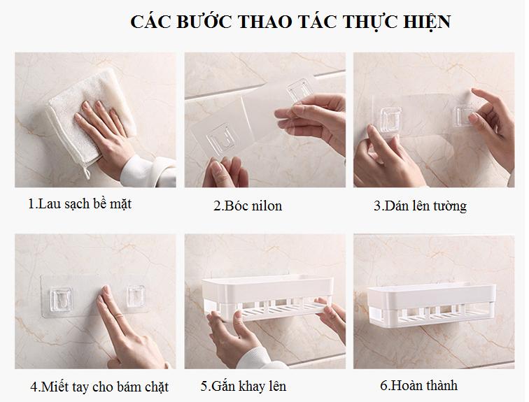 Kệ để đồ dán tường cho phòng tắm, nhà bếp... (Giao màu ngẫu nhiên) tặng kèm bấm móng tay hình thú