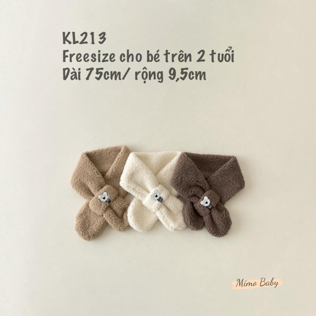 Khăn lông cài nút cho bé đính hình gấu đáng yêu KL213 Mimo Baby