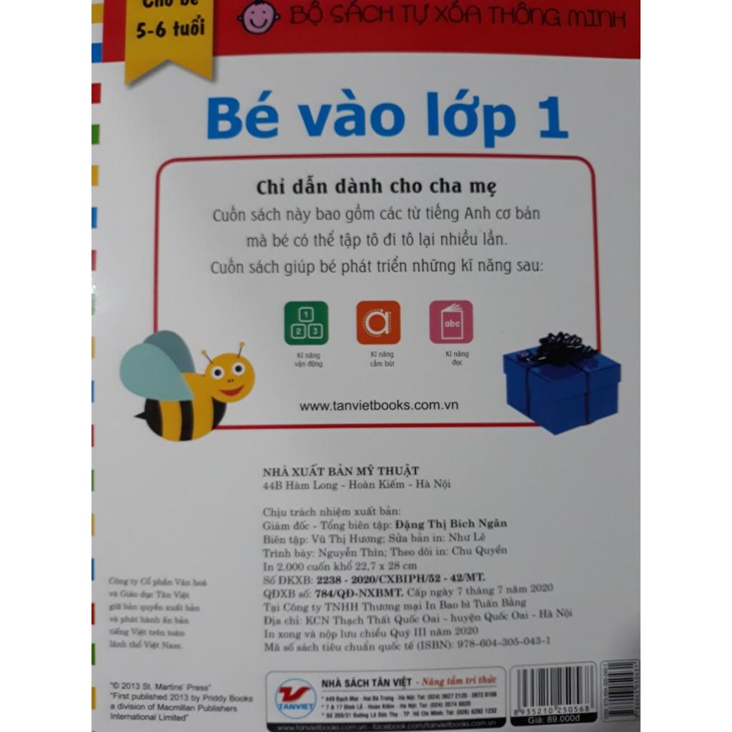 Bộ sách tự xóa thông minh Bé Vào Lớp 1 - Nhà sách Tân Việt - Bản Quyền