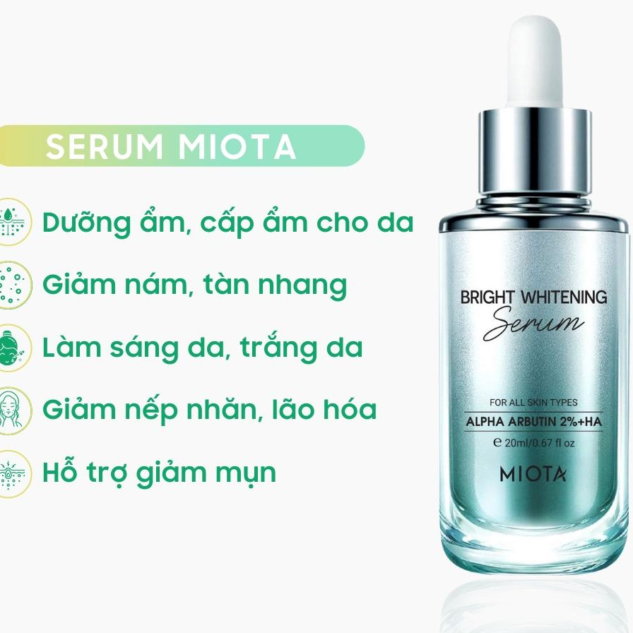 Serum dưỡng trắng da Miota - Bright Whitening Serum