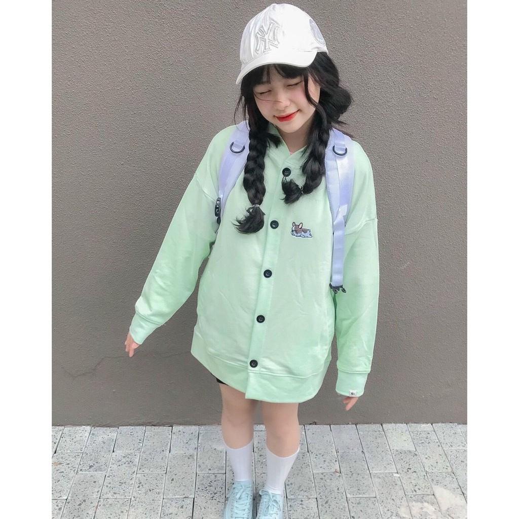 Áo Khoác Nỉ Form Rộng Bomber PUPPY Cadigan Ulzzang