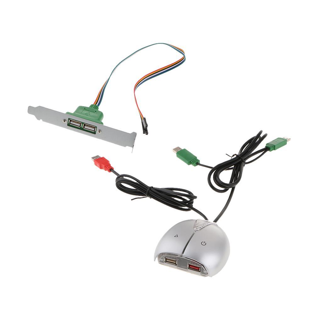 Desktop Computers Case Power Supply Reset HDD Button Switch + Dual USB Port