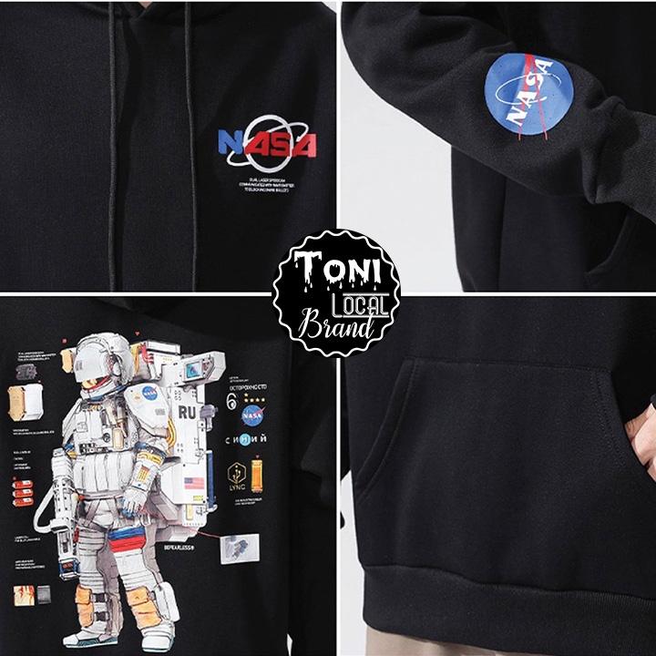 ÁO HOODIE Local Brand Unisex Nasa Nỉ Bông Form Rộng Nam Nữ