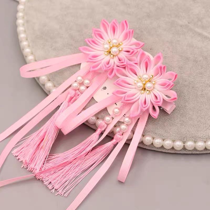 cặp 2 kẹp tóc hoa kanzashi