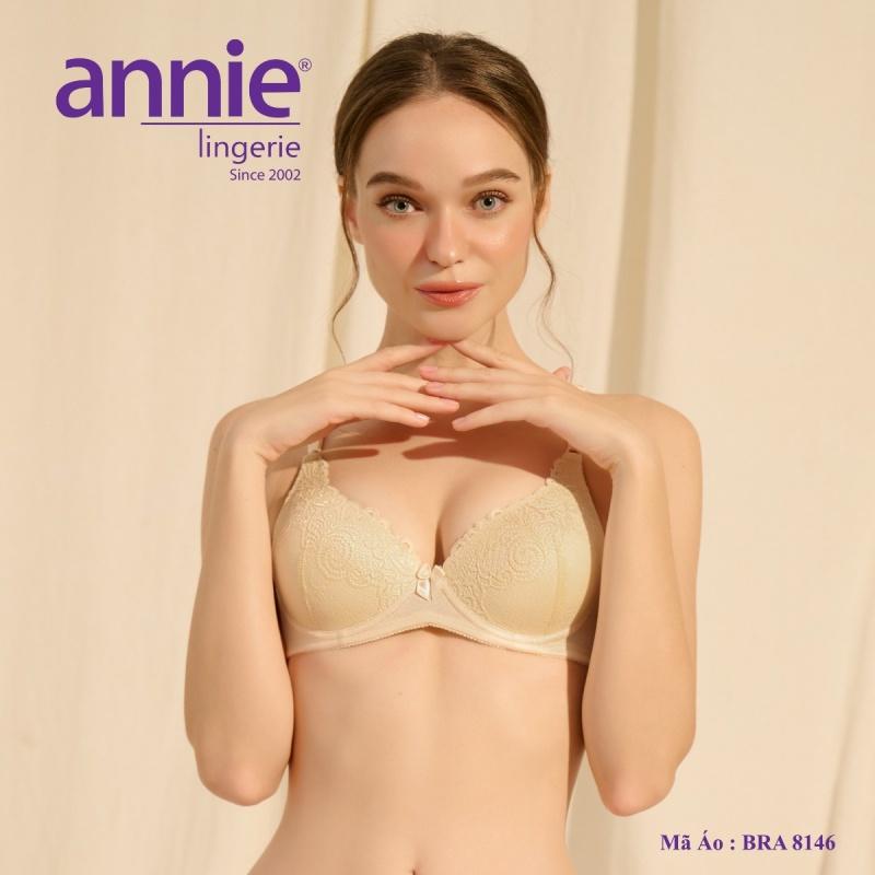 Áo ngực ren mút dày push up cao cấp annie bra 8146 tạo dáng, nâng ngực sexy, vải lót cotton thoáng mát thấm hút mồ hôi