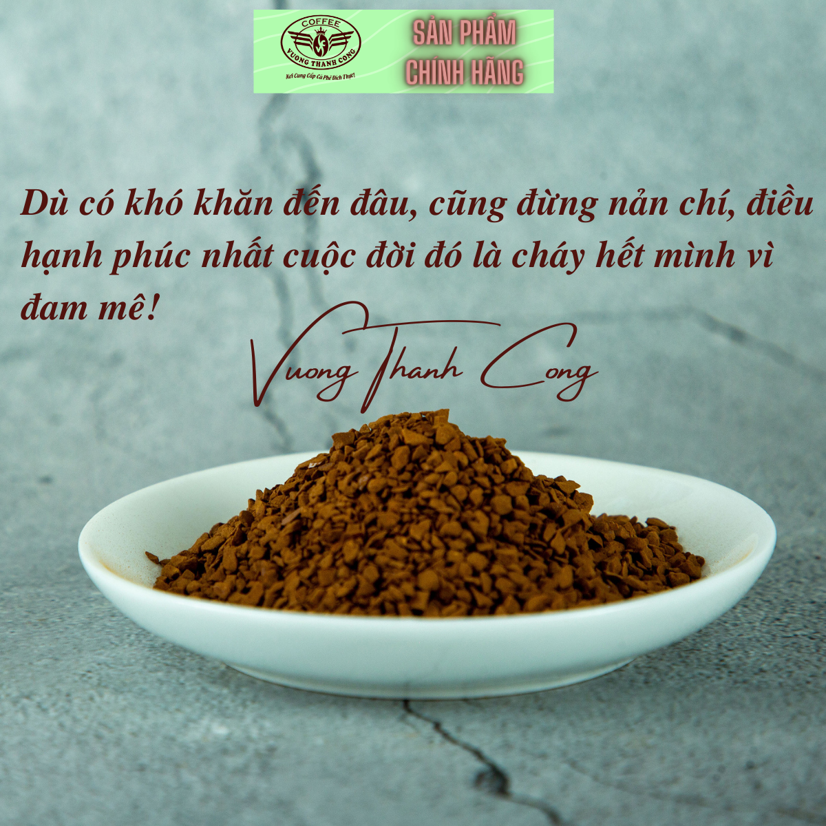Cà phê hòa tan nguyên chất Vương Thành Công, tinh cà phê nguyên chất, thơm ngon, hậu ngọt, chất lượng