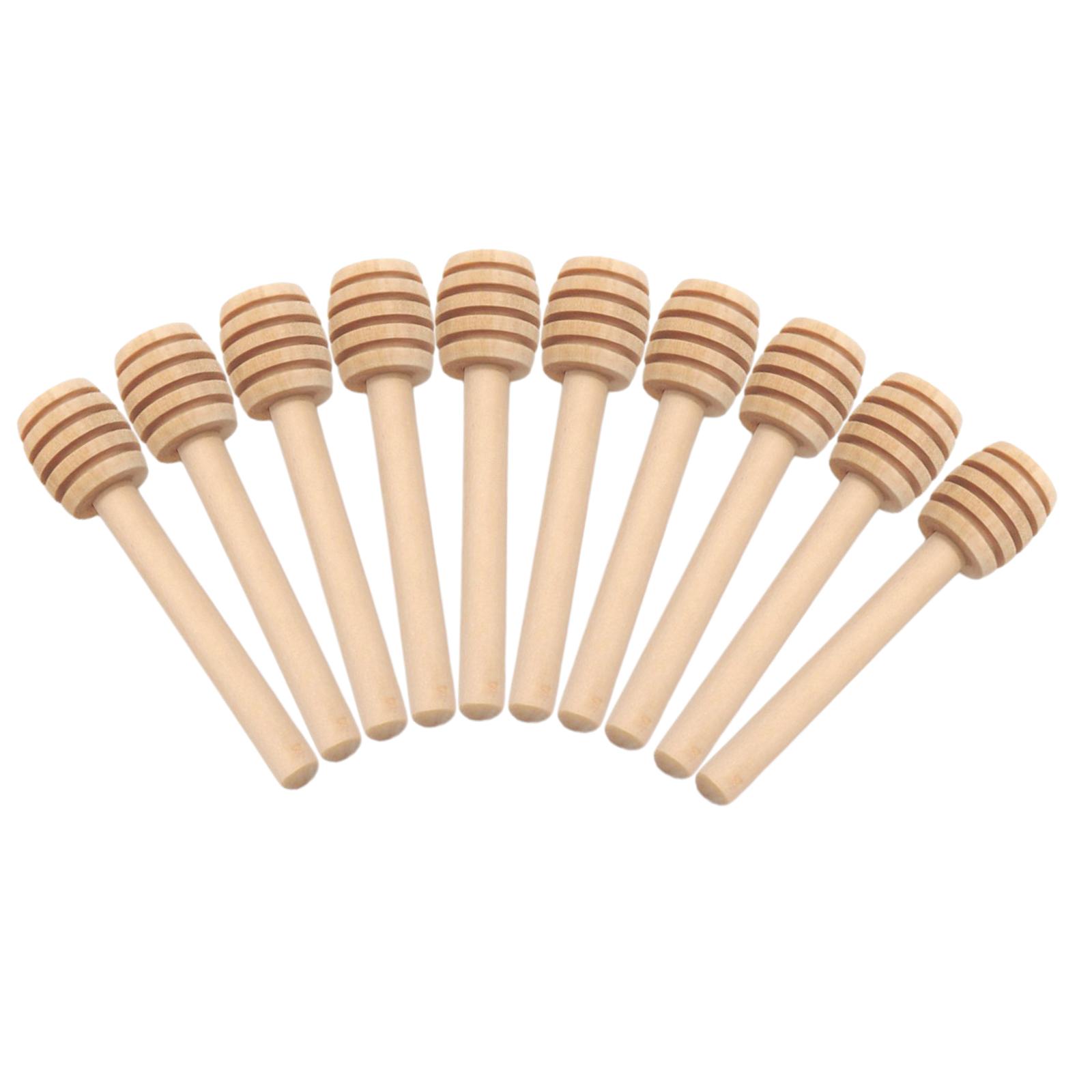 10pcs Honey Dipper Stick, 3 Inch 4 Inch Mini Wood Honey Stirrer Wand for Honey Jar Dispense Drizzle Honey, Wedding Party Favors