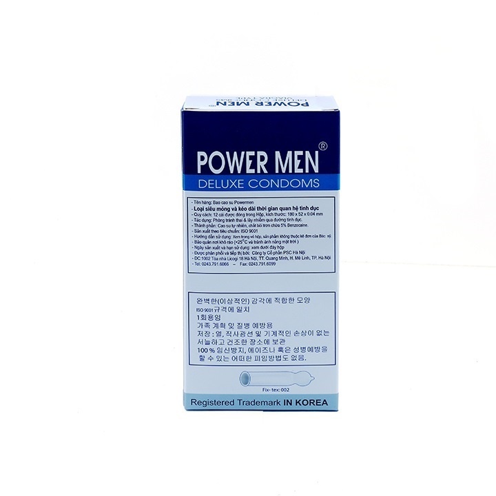 Bao Cao Su Siêu Mỏng Kéo Dài Powermen Viagra