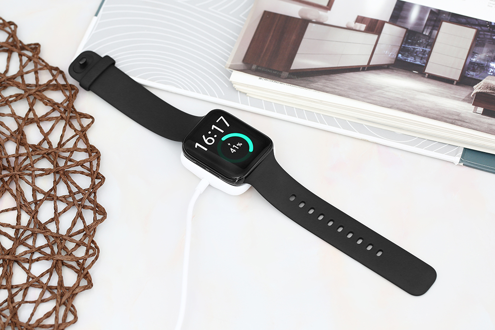 Oppo Watch 46mm dây silicone đen - Hàng chính hãng