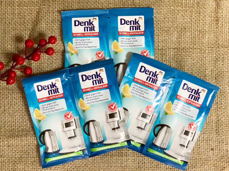 Set 2 Gói khử cặn bình nước 25gx2, DENKMIT Entkalker schnell , 50 g