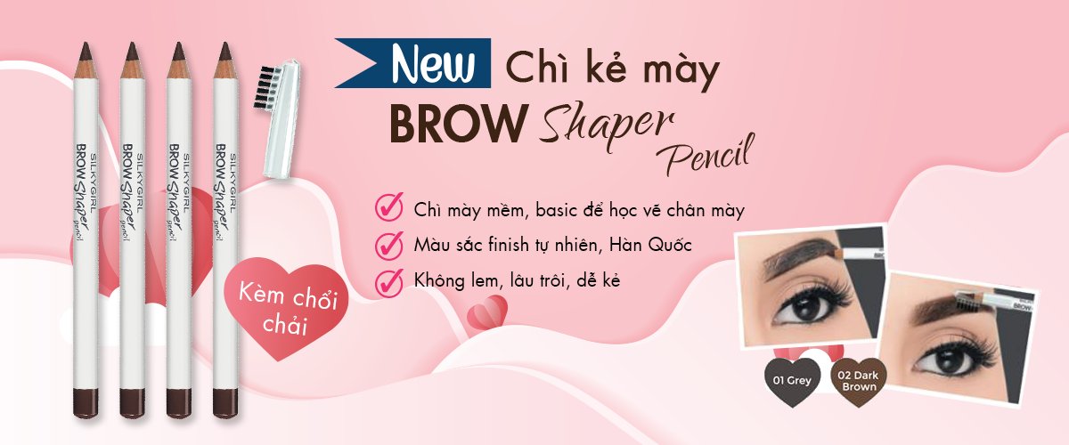 Chì Kẻ Chân Mày Kèm Chổi Silky Girl Brow Shaper Pencil