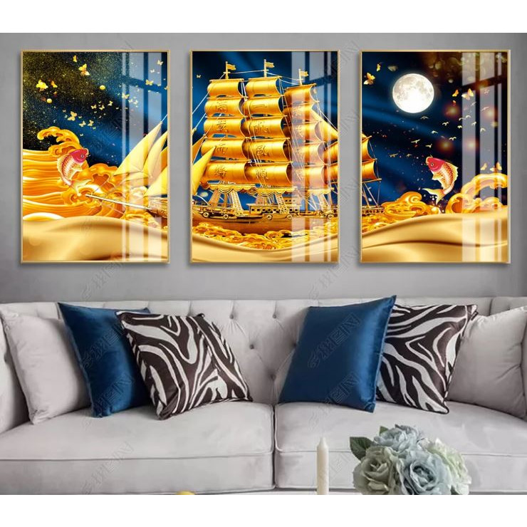 Bộ 3 tranh treo tường trang trí phòng khách,phòng ăn, phòng ngủ PVP-HD4473