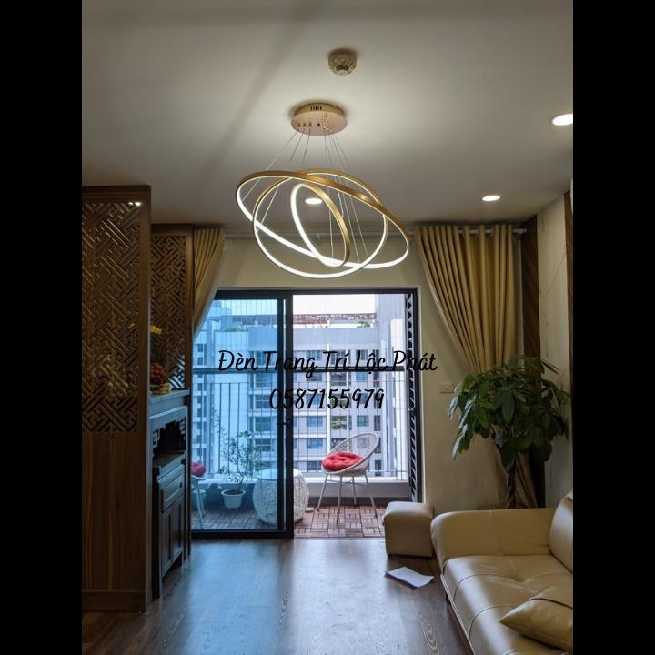 Đèn thả, đèn thả trần 3 vòng led cao cấp trang trí phòng khách, phòng ngủ, bàn ăn hiện đại sang trọng