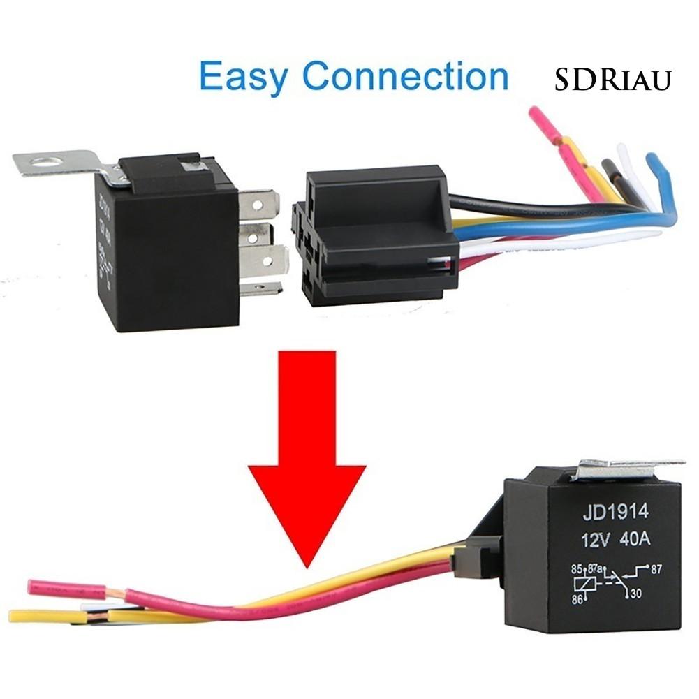 Set 5 Rơ Le Jd1914 5-pin 12v 40a Cho Xe Hơi