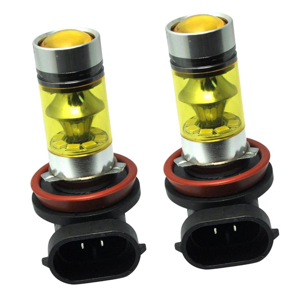 2-6pack 2 Pieces H11 H8 H9 2323 20LED 100W Car Fog Driving DRL Light 4300K