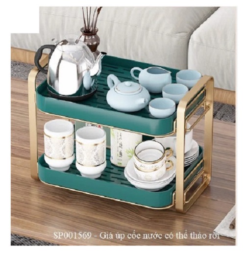 GIÁ KỆ LỖ 2 TẦNG ĐỂ CỐC CHÉN, LY, BÁT ĐA NĂNG DỄ LẮP ĐẶT VÀ DI CHUYỂN MỌI NƠI, TIẾT KIỆM DIỆN TÍCH NHÀ BẾP, CHẤT LIỆU KHAY NHỰA 2 LỚP RÁO NƯỚC, KHUNG KIM LOẠI MẠ VÀNG
