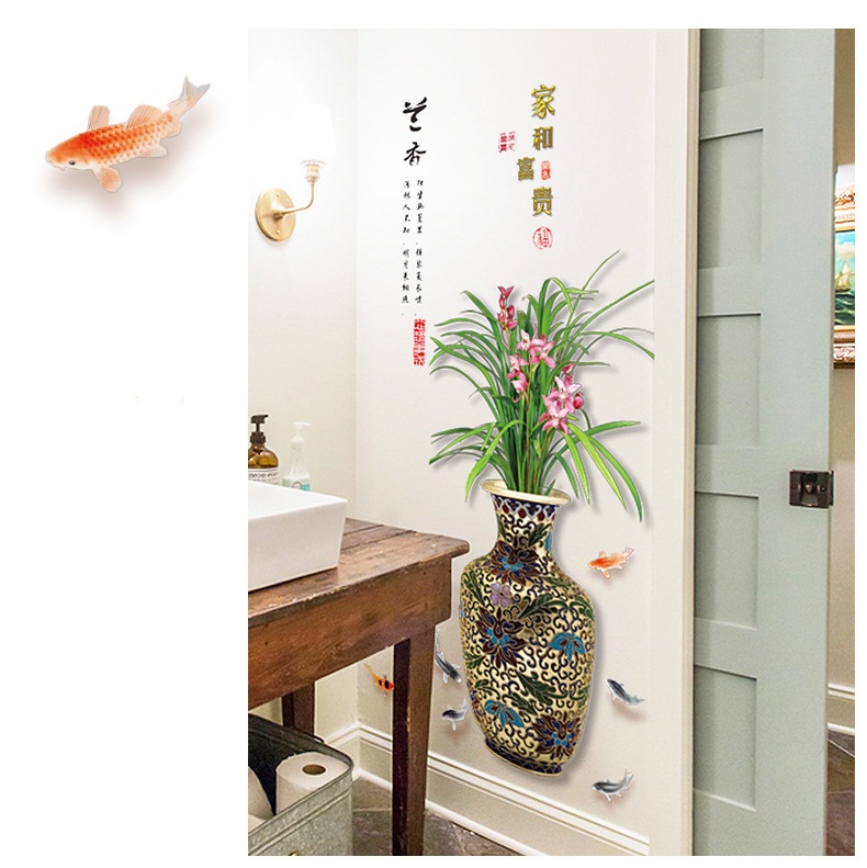 Decal dán tường 3D Hoa phong lan đẹp-- Hàng cao cấp