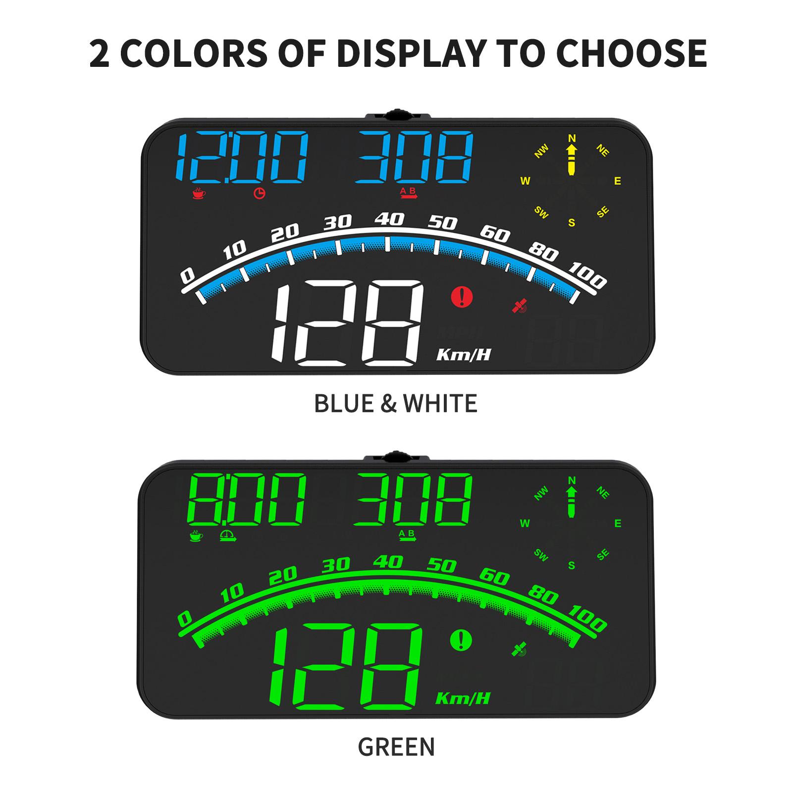 Car HUD 5.5 inch Head-up Display Windshield Projector Digital Vehicle Speedometer Dual System Display Overspeed Alarm