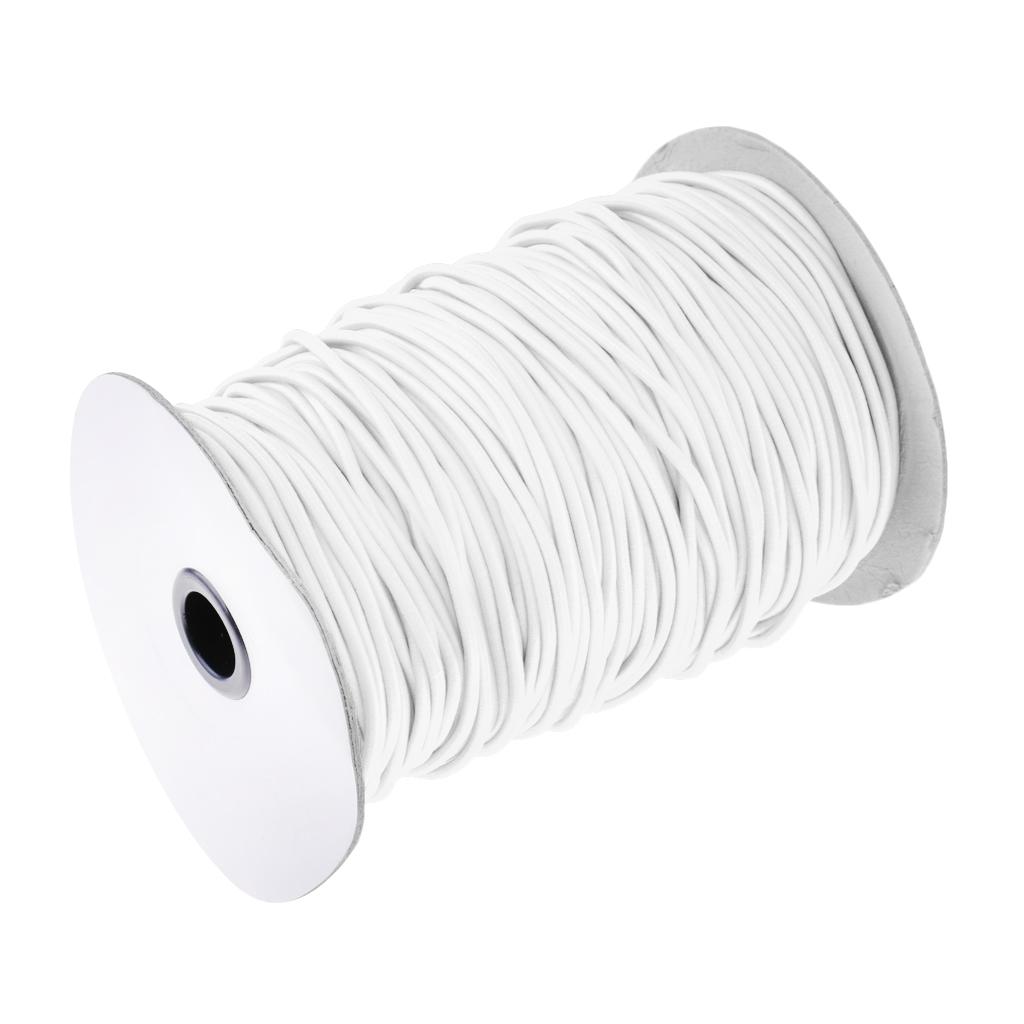 3mm Strong Elastic Round Shock Cord Rope Tie Down Boats Trailers Roof Rack 100m 50m 30m 20m 10m 5m 2m 1m 0.5m - Various Colors - White, 100m