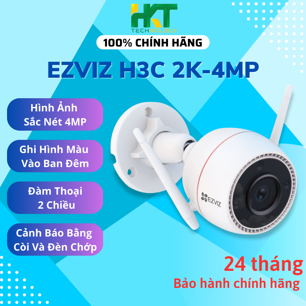 Camera Wifi Ezviz Ngoài Trời AI thông minh, màu ban đêm, H3C 4MP 2K - Hàng chính hãng