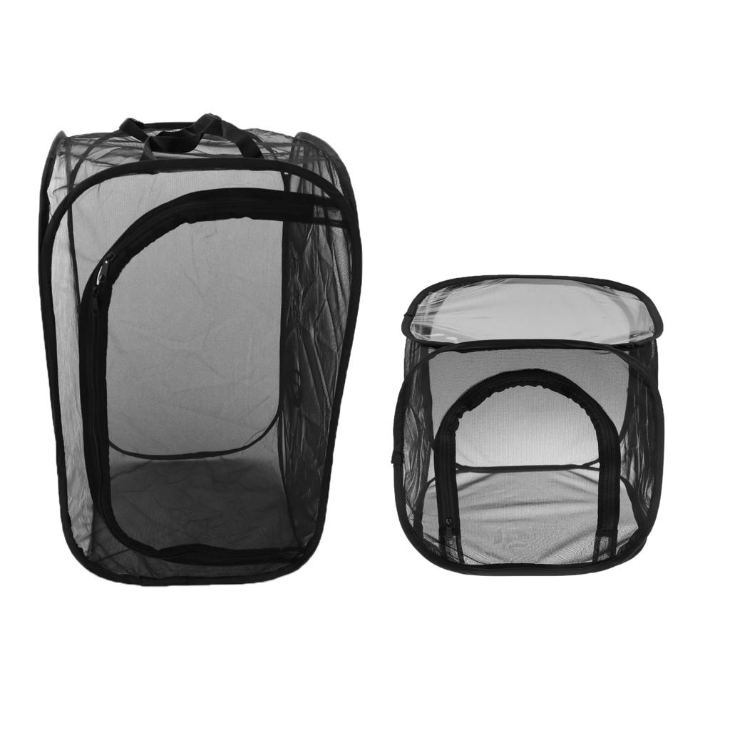 Foldable Insect And Butterfly Habitat Net Terrarium Breeding Cage Black