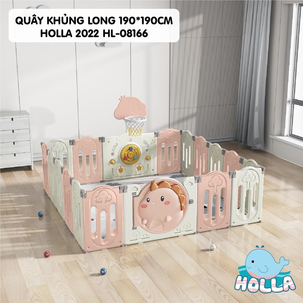 Bộ Quây Cũi Nhựa Trơn Kèm Đồ Chơi Holla Khủng Long HL-08166 cho bé size 190*190cm - Tặng kèm thảm và bóng mẫu 2023