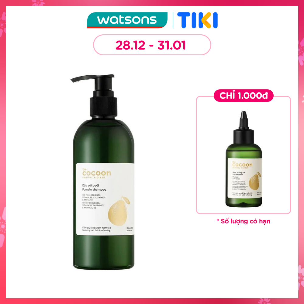 Dầu Gội Bưởi Cocoon Giảm Gãy Rụng và Làm Mềm Tóc Pomelo Shampoo 310ml