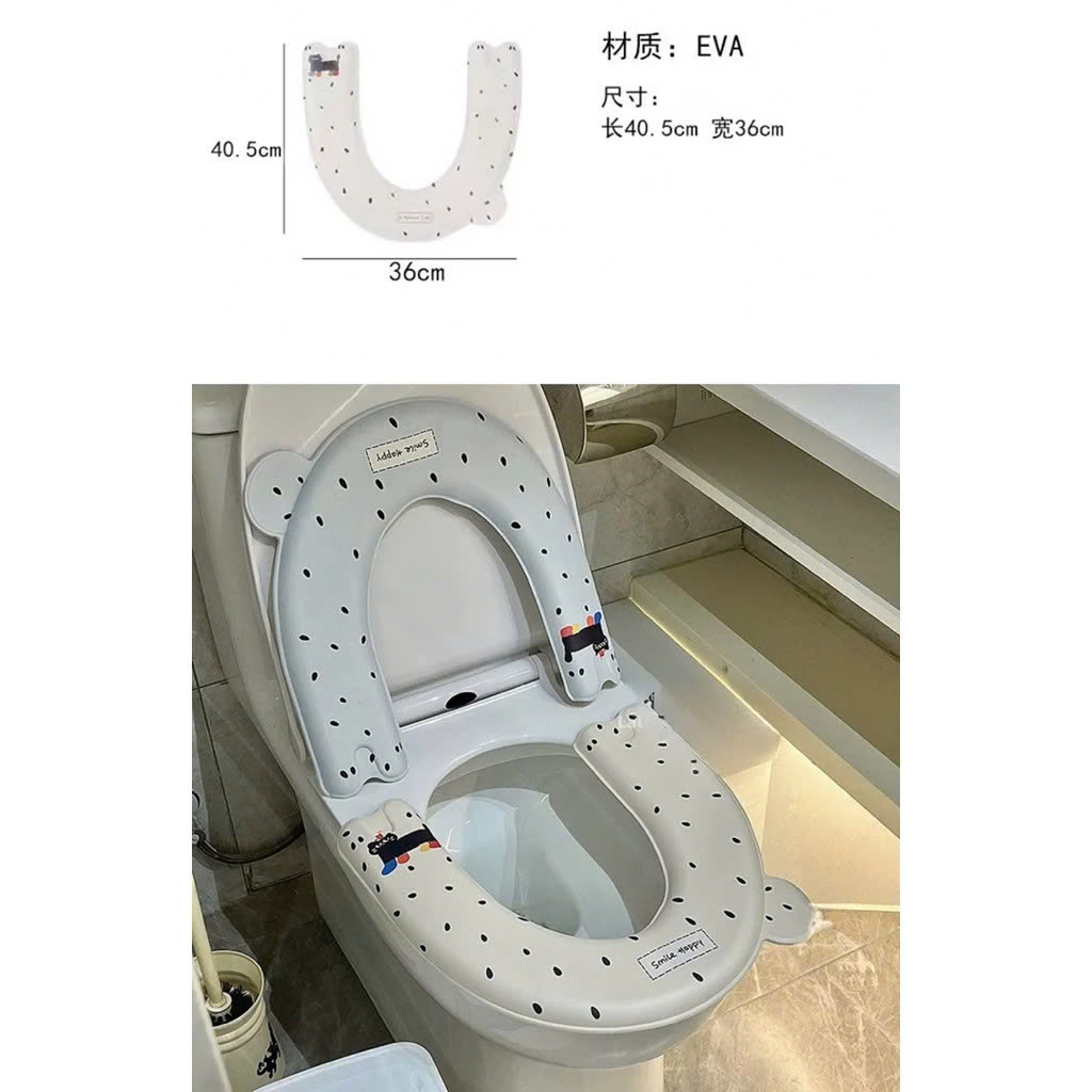 Đệm Lót Bồn Cầu Chữ U Giữ Ấm – Miếng Lót Bồn Cầu Hoạt Hình Dễ Thương, Chất Liệu Xốp Êm Ái Chống Nước, Kháng Khuẩn - HÀNG CHÍNH HÃNG MINIIN