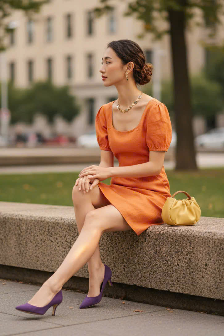 Đầm Chữ A, Đầm Ôm Linen Mơ Nghiền DRE195 thời trang thiết kế Hity