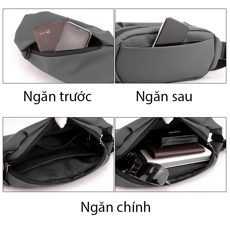 Túi đeo chéo nam chống nước thể thao kích thước 37x15x8 cặp đeo ngực,hông Và bao tử đa năng M1 - Hàng chính hãng