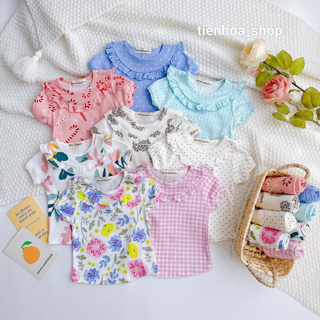 Bộ Tay Ngắn Quần Dài Viền Bèo Trước Sau Bozip Siêu Mềm Mịn Mát Cho Bé Gái - HÀNG LOẠI 1