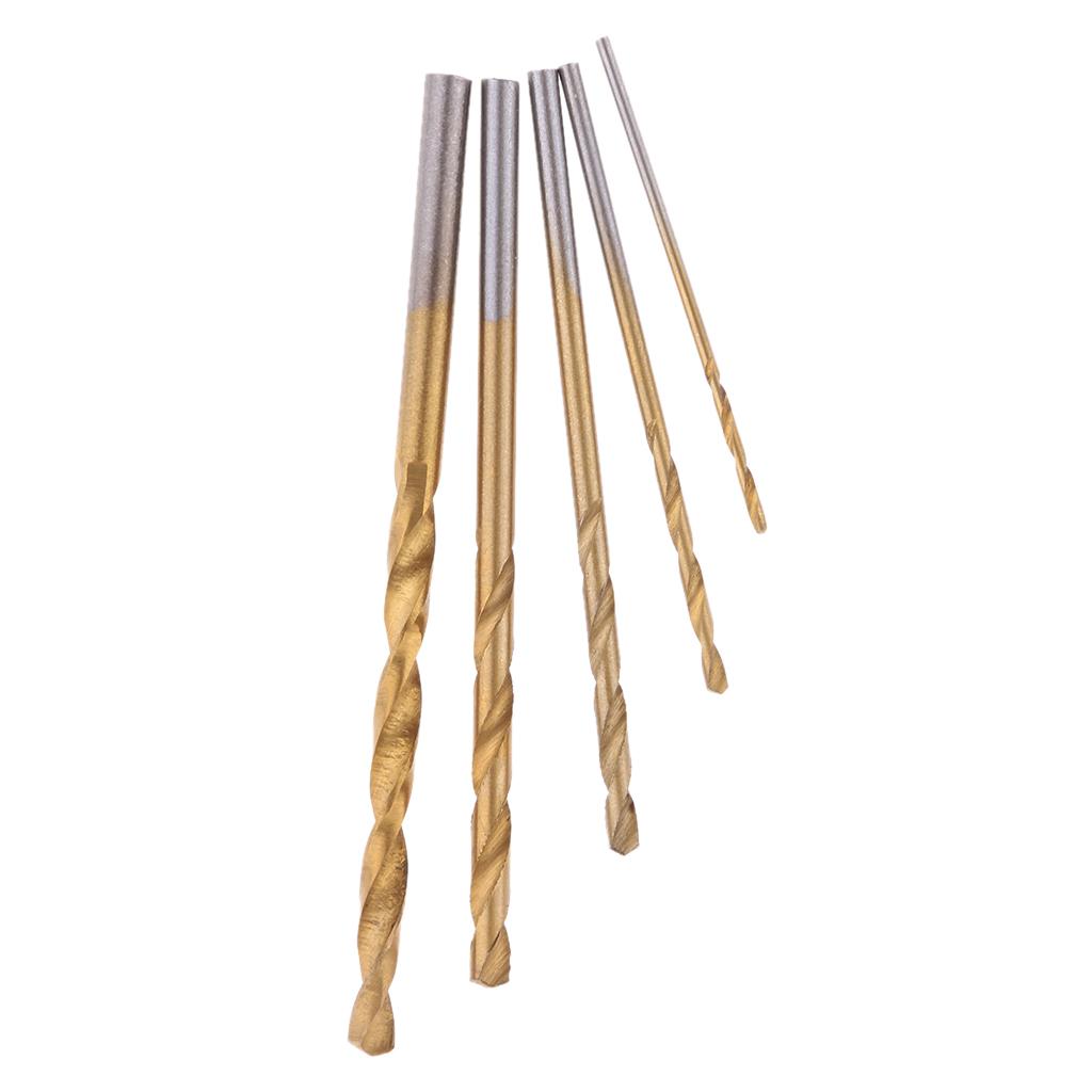 100 Pieces HSS Titanium Drill Bit Set Twist Drill Straight Shank 1.0mm-3.0mm