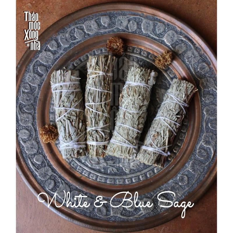 WHITE MIX BLUE SAGE Thanh tẩy bản thân, tích cực, thuận lợi, may mắn