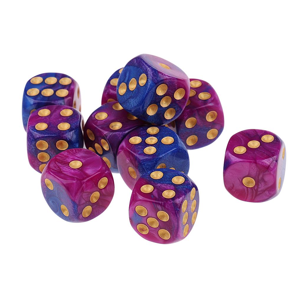 10x Sáu Mặt D6 Dice Chấm Cho Dungeon Và Đạo Cụ Rồng