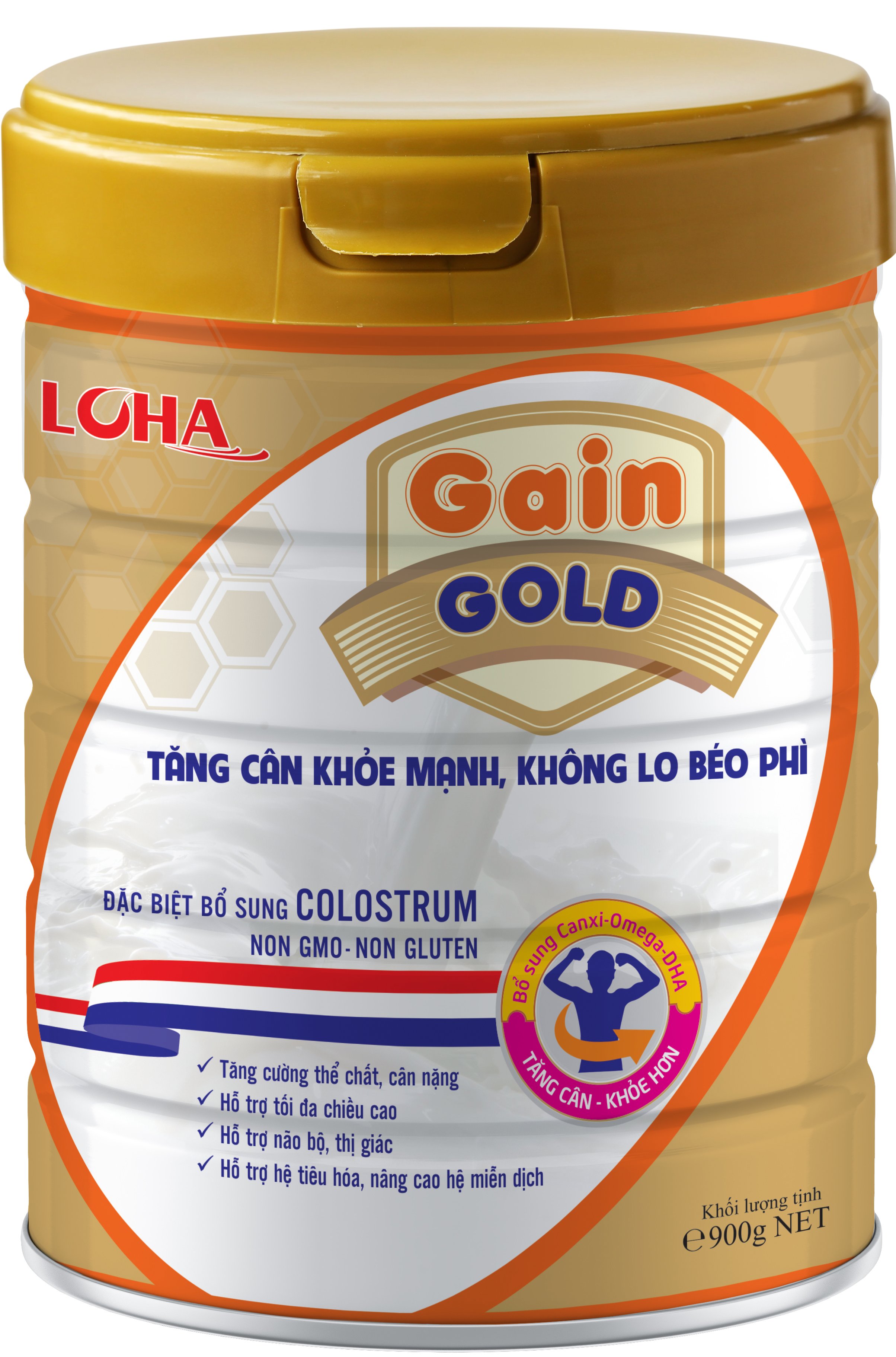 Sữa bột LoHa Gain Gold 800g (bổ sung sữa non giúp bé tăng cân khỏe mạnh)