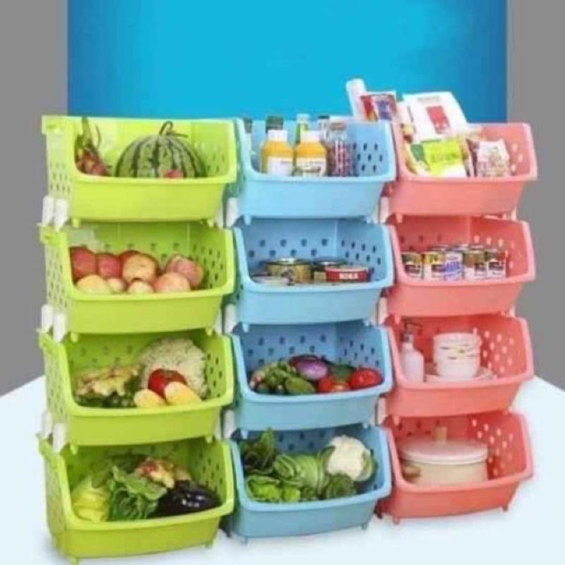 Kệ Rổ Nhựa Đa Năng 4 Tầng Siêu Tiện Dụng Đựng Đồ Gia Đình Tiện ích