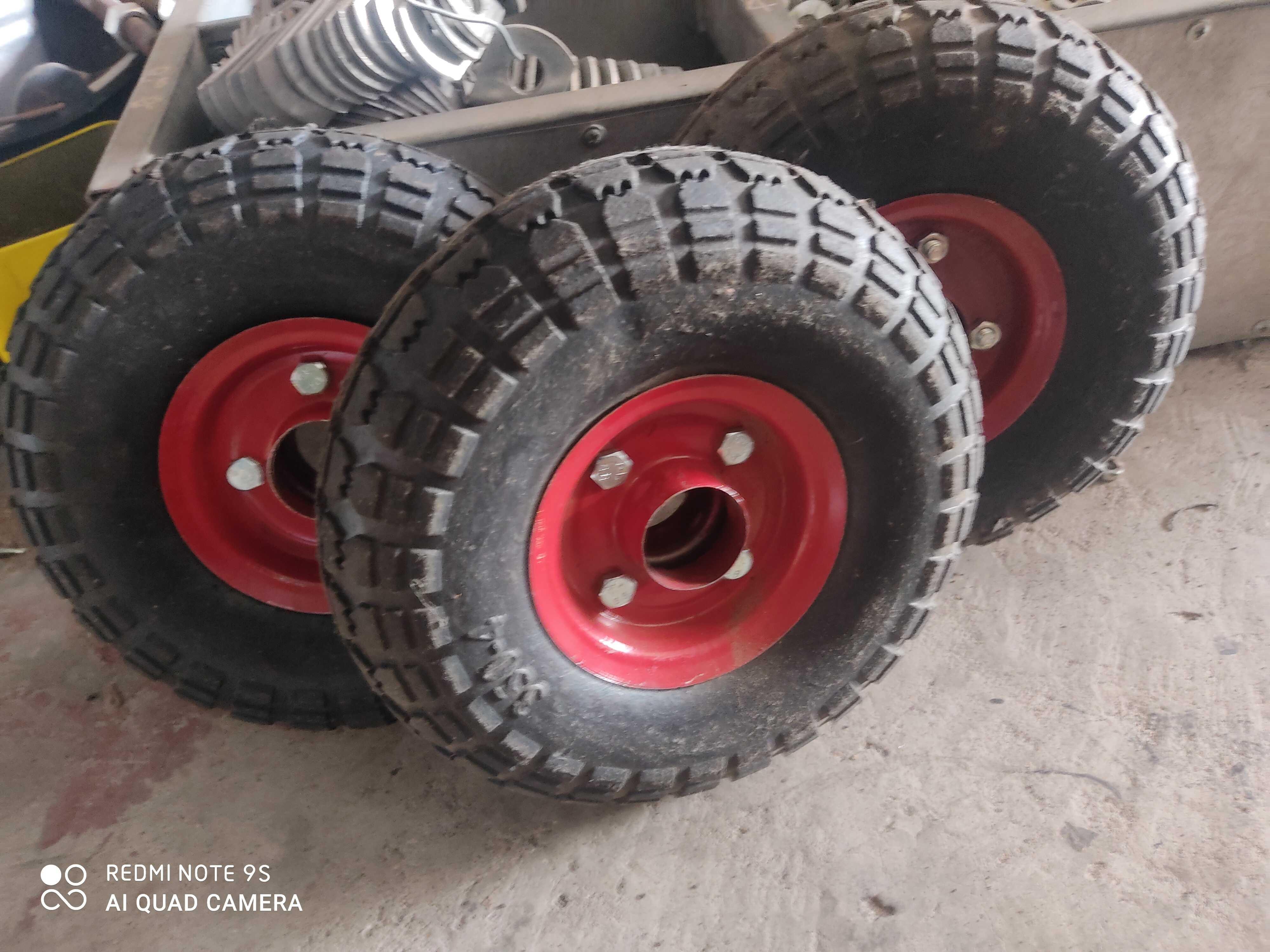 Bánh xe đẩy hàng đỏ 350-4 ( được tặng kèm 1 bộ bi/1sp 6203) đk 25cm loại Bản to Bánh xe máy trộn trước