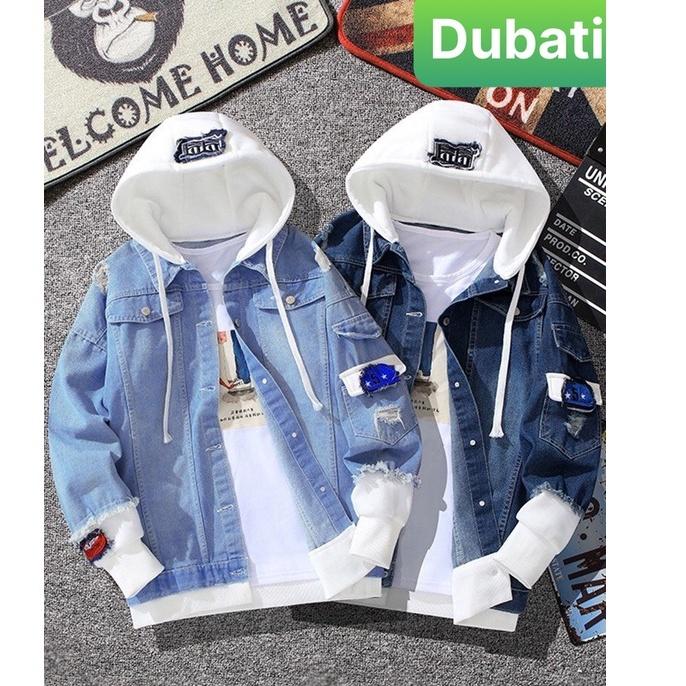 ÁO KHOÁC JEAN XANH NAM NỮ UNISEX CHẤT BÒ CÓ NÓN HOT TREND HÀN QUỐC - DUBATI FASHION