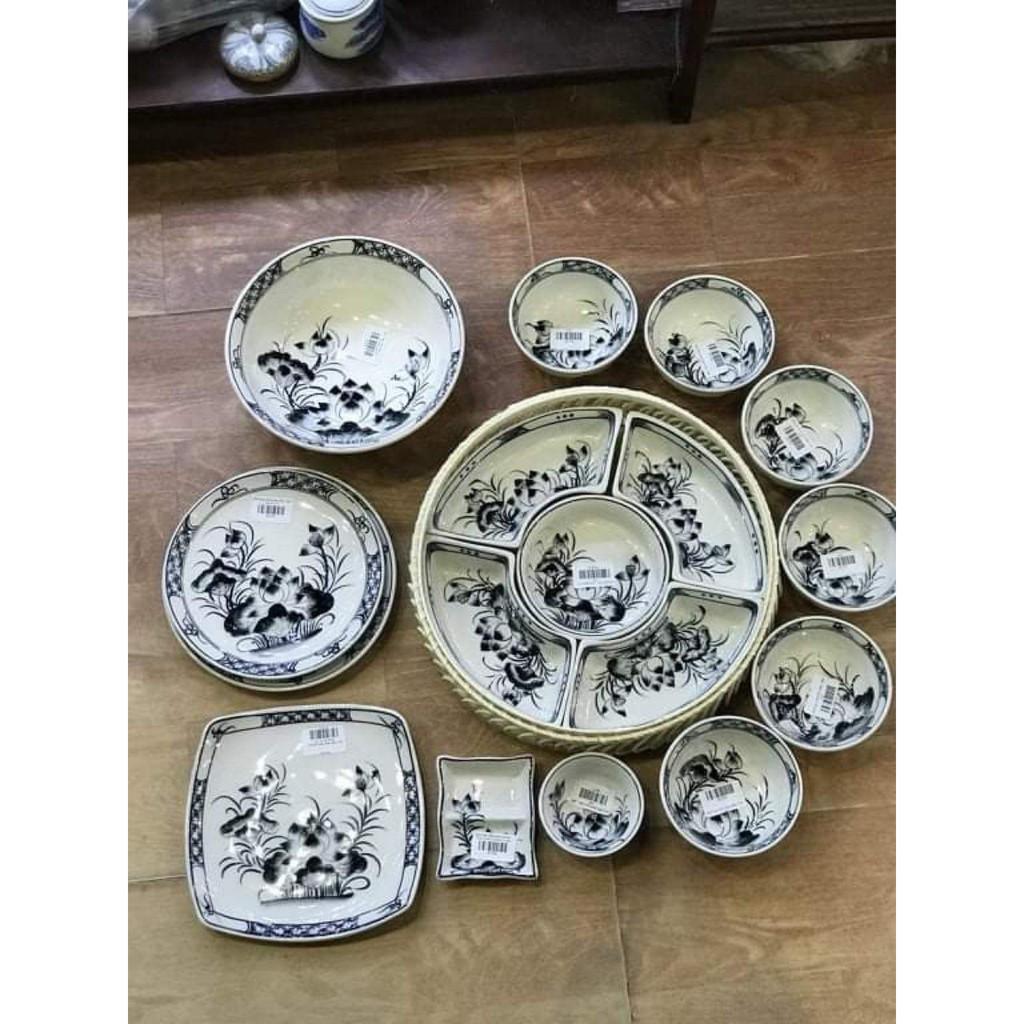 Bộ bát đĩa khay mây Sen tràm