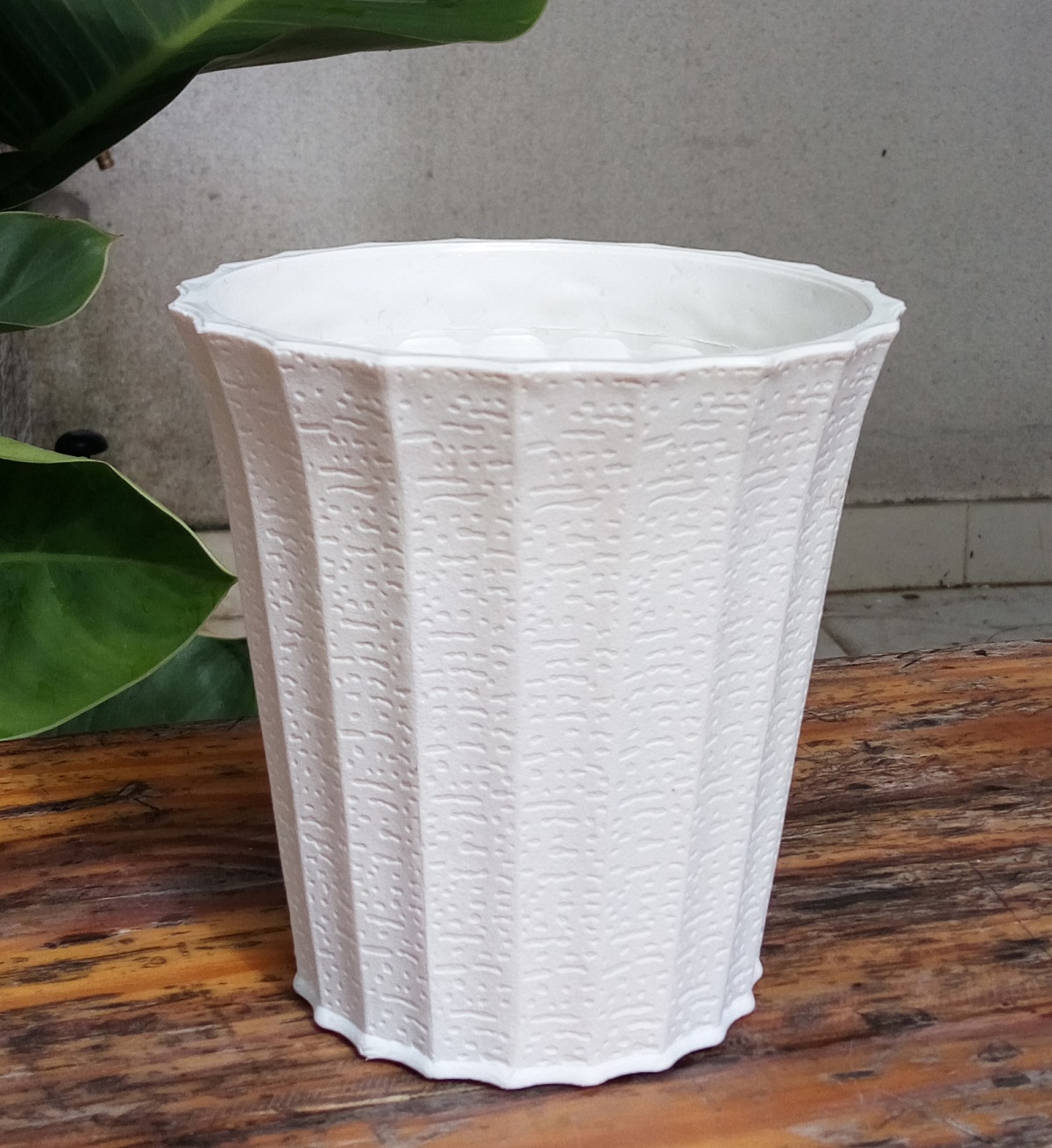 Combo 10 chậu khía nhựa màu trắng size 13x13x9cm