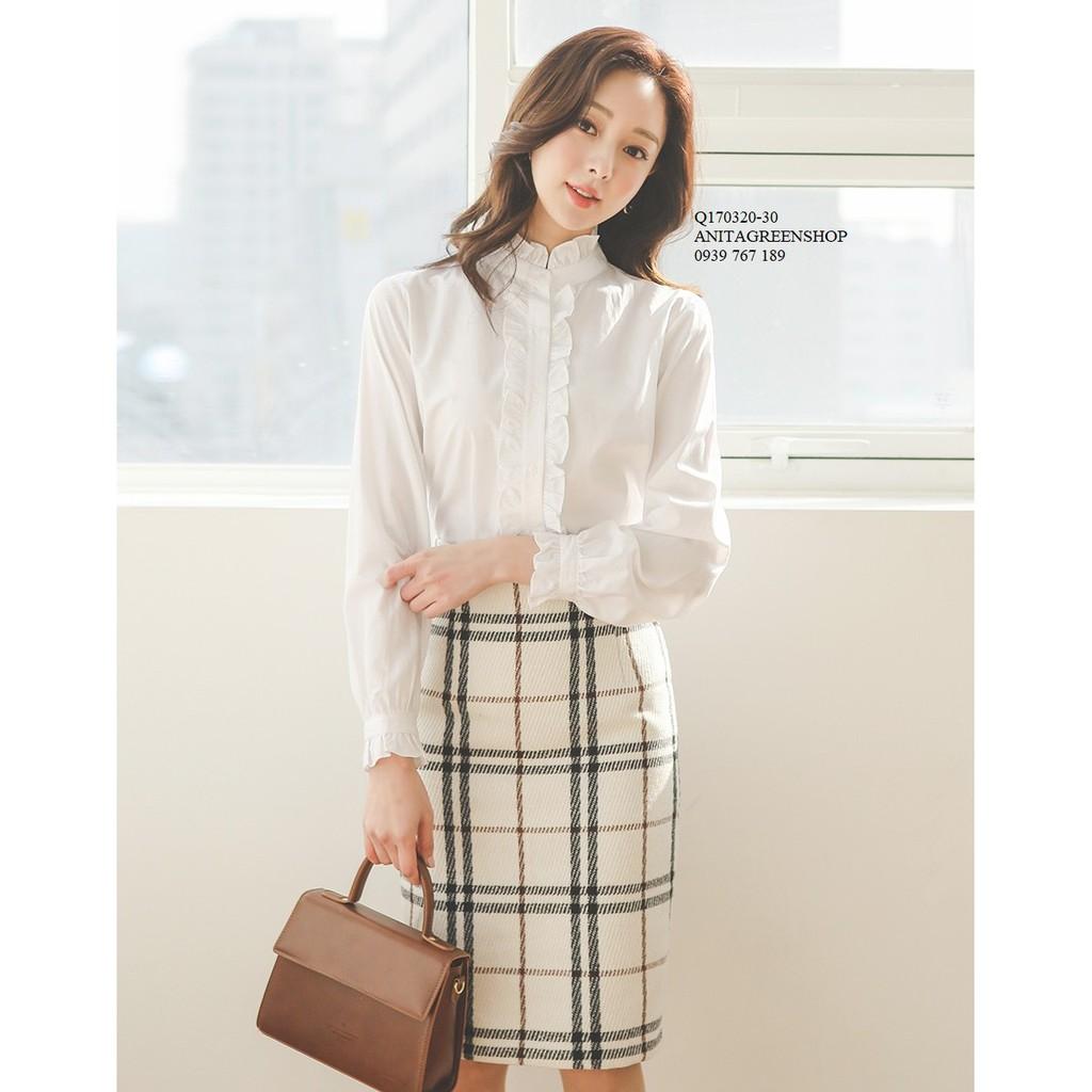 Q170320 ÁO SƠ MI NỮ NHÚN BÈO