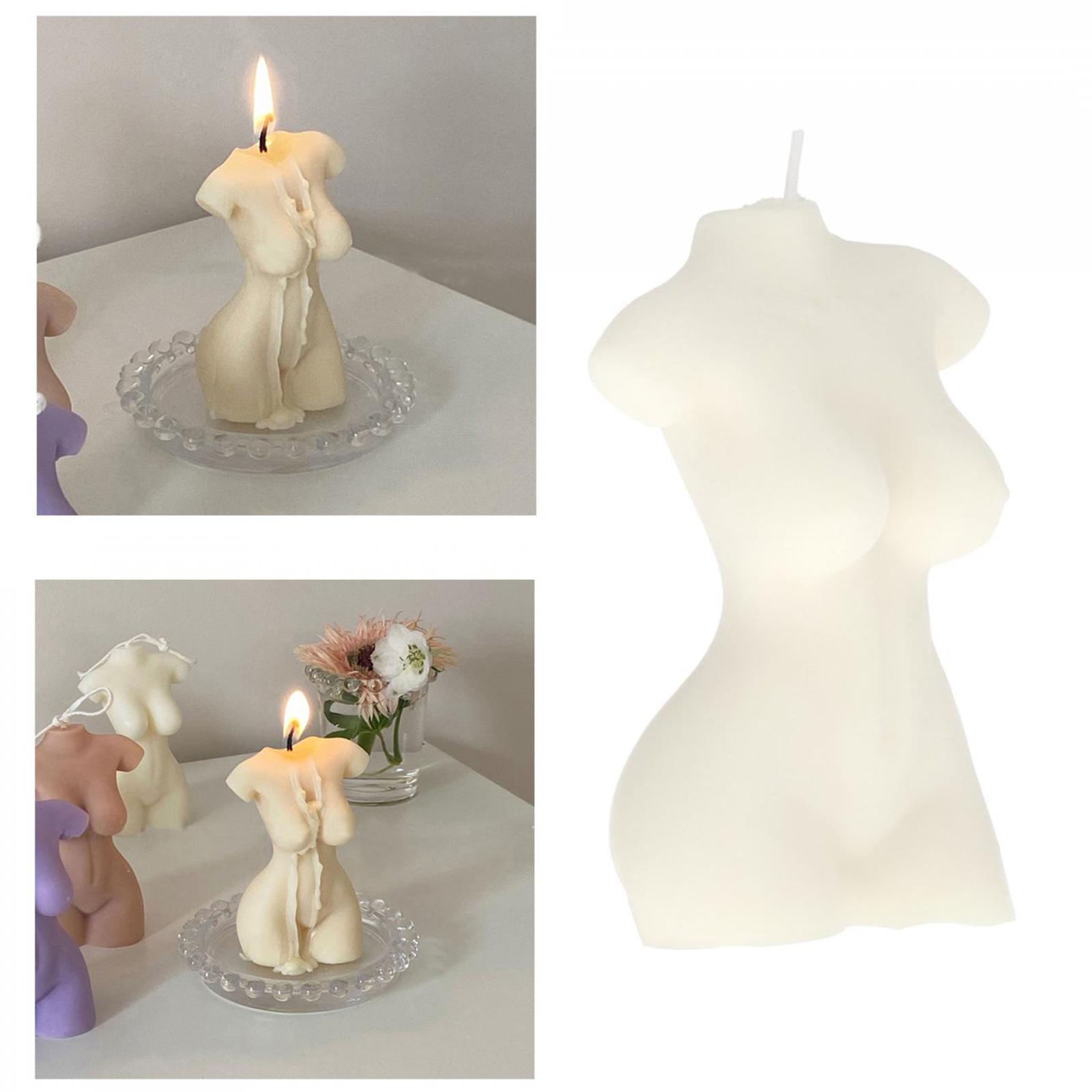 Human Female Body Bust Scented Statue Candle Office Decorative Photo Props