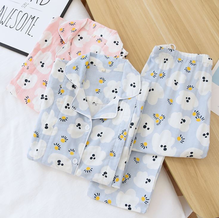 Bộ Đồ Pyjama Bầu Và Sau Sinh Azuno BD2881 Mặc Nhà Chất Liệu Xô Nhật Mặc Mùa Hè Cực Mát Có Thiết Kế Cho Con Bú