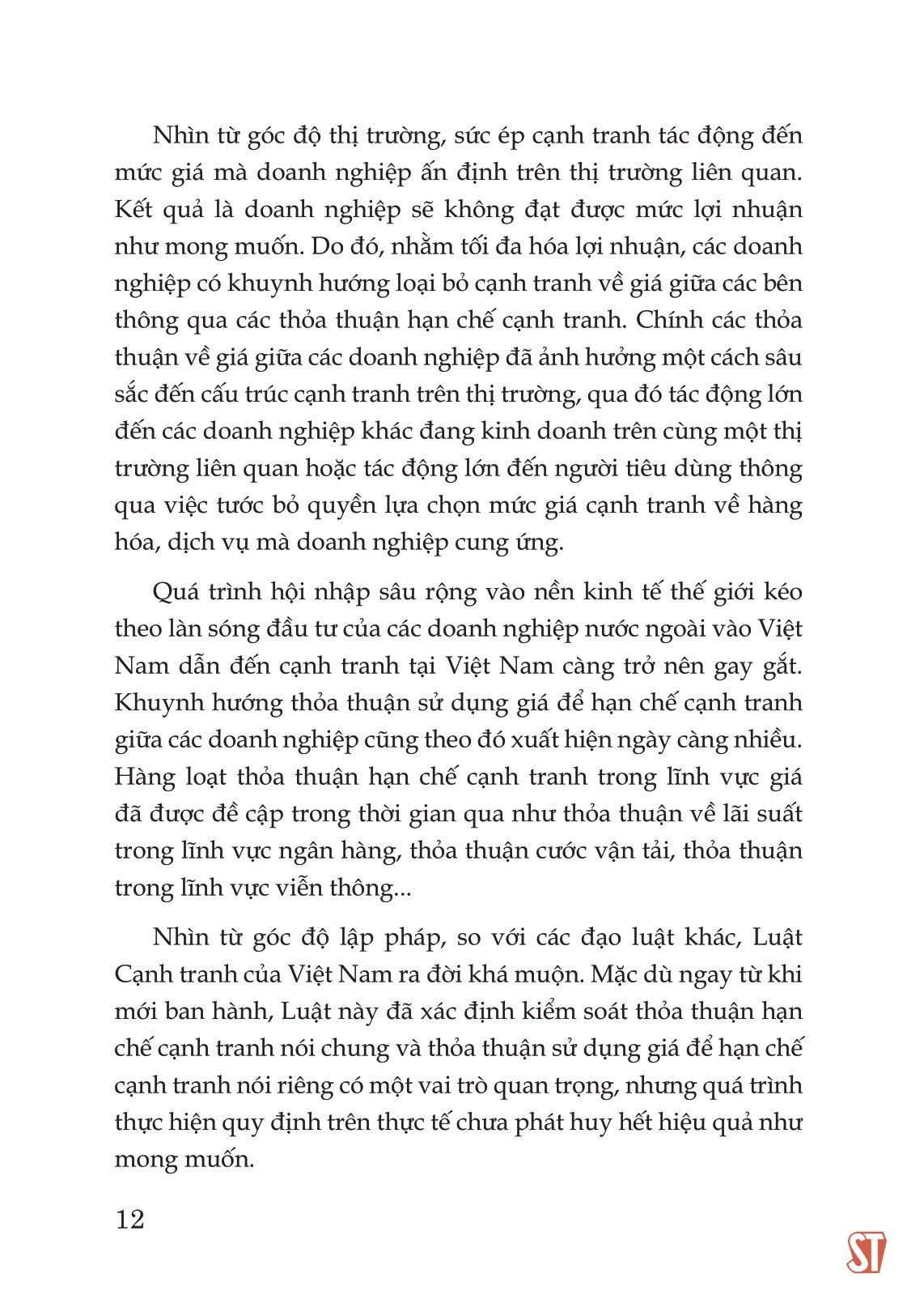 Pháp Luật Kiểm Soát, Thảo Thuận Sử Dụng Giá - Lý Thuyết Và Thực Tiễn Tại Việt Nam