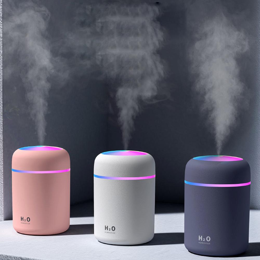 Máy Phun Sương Tạo Ẩm Không Khí 300Ml Siêu Âm Tinh Máy Khuếch Tán Tinh Dầu USB Thoáng Mát Phun Sương Tạo Máy Lọc Xông Phòng Cho Xe Hơi Tại Nhà
