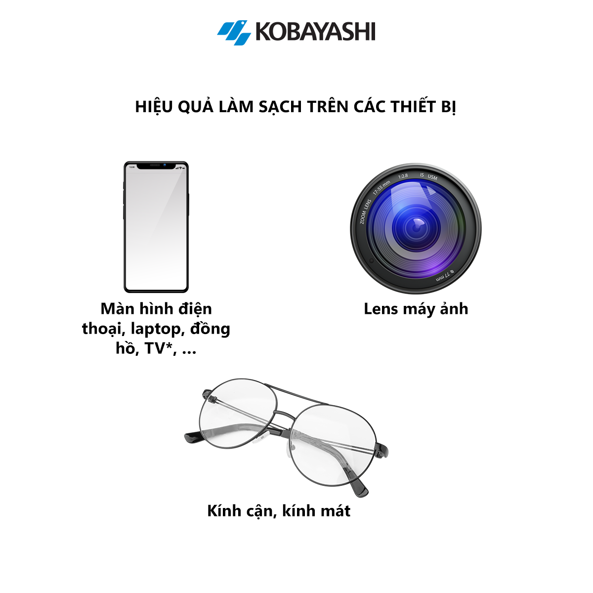 Khăn lau kính Kobayashi - Clearwipe - loại bỏ vi khuẩn, vải không dệt mềm mịn, siêu dai, không để lại bột giấy khi lau